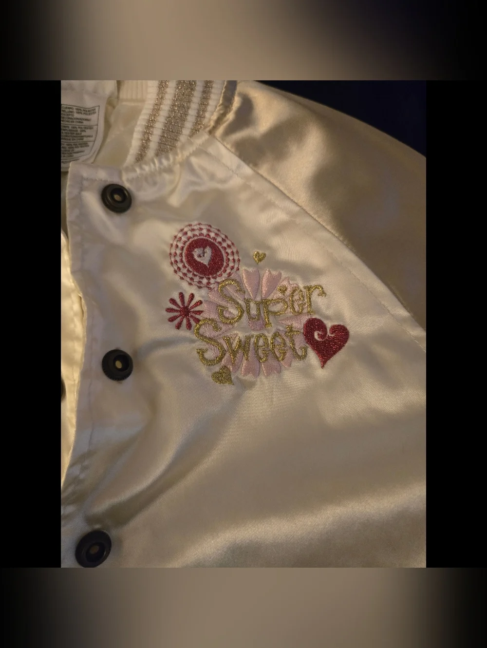 Vintage Disney Store Minnie Mouse Satin Varsity Jacket Kids XS EUC